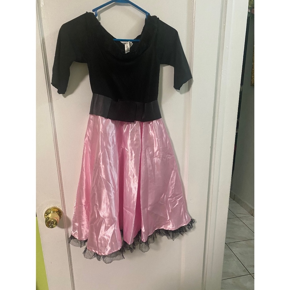 Miss Sock Hop 50s Pink Black Dress Belt Child Costume Halloween Girl* - Picture 5 of 13